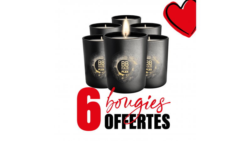 6 Bougies BBHair Parfum Coton OFFERTES