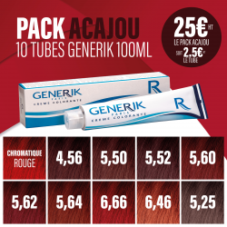 "Pack Acajou" 10 tubes de colorations avec ammoniaque Generik 100ml 