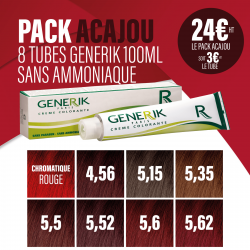 "Pack Acajou" 8 tubes de colorations sans ammoniaque Generik 100ml 