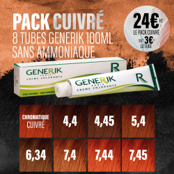 "Pack Cuivré" 8 tubes de colorations sans ammoniaque Generik 100ml 