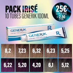 "Pack Irisé" 10 tubes de colorations avec ammoniaque Generik 100ml 