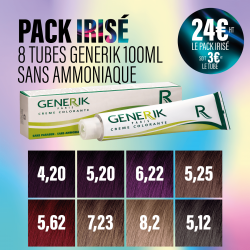 "Pack Irisé " 8 tubes de colorations sans ammoniaque Generik 100ml 
